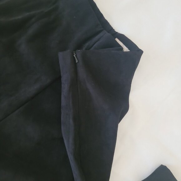 Black Faux Suede Womens Pants Dress Barn Size 12 - Picture 5 of 14